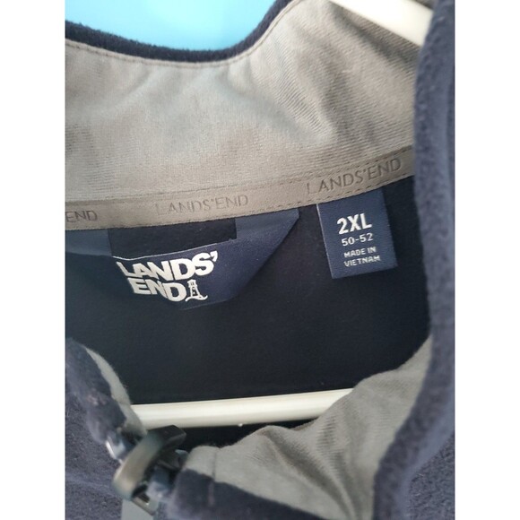 Mens Xxl Soft Shell Jacket Navy Blue Lands End OEKO TEX Outdoor Full Zip - Picture 6 of 14